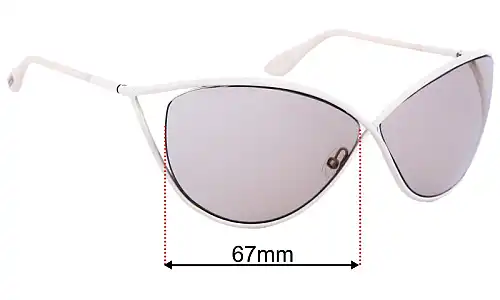 Tom Ford Narcissa TF129 Replacement Lenses 67mm wide 
