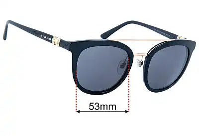 Bvlgari 8184-B-F Replacement Lenses 53mm wide 