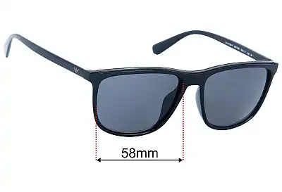 Emporio Armani EA4109-F (Low Bridge Fit) Replacement Lenses 58mm wide 