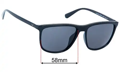 Emporio Armani EA4109-F (Low Bridge Fit) Replacement Lenses 58mm wide 