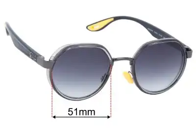 Ray-Ban RB3703-M Scuderia Ferrari Collection Replacement Lenses 51mm wide 