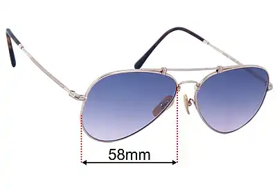 Ray-Ban RB8125M Aviator Titanium Replacement Lenses 58mm wide 