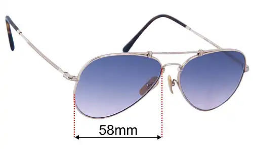 Ray-Ban RB8125M Aviator Titanium Replacement Lenses 58mm wide 