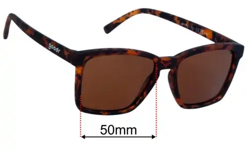 Goodr Smaller Is Baller  Replacement Lenses 50mm wide 