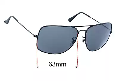 Ray-Ban RB3363 Lentes de Repuesto 63mm wide 