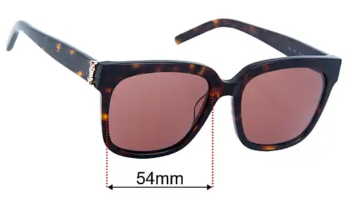 Sunglass Fix Replacement Lenses for Saint Laurent SL M40 - 54mm Wide Saint Laurent SL M40 Replacement Lenses 54mm wide