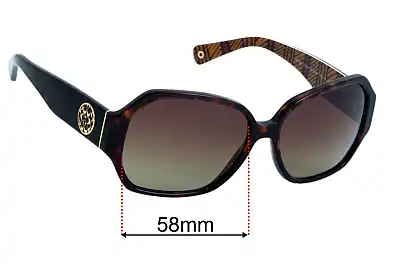 Coach HC8062 Melissa Replacement Lenses 58mm wide 