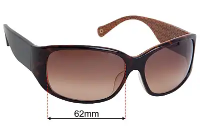 Coach Madeline S498 Replacement Lenses 62mm wide 