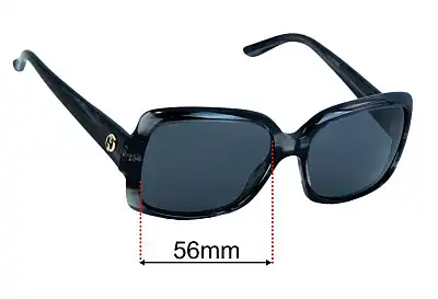 Gucci GG3580/S Replacement Lenses 56mm wide 