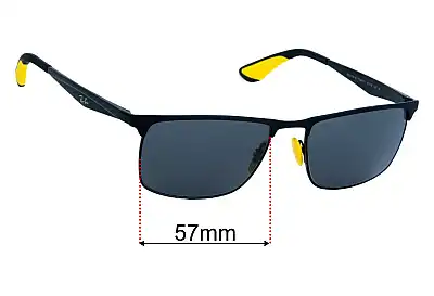 Ray-Ban RB3726M Scuderia Ferrari Collection Replacement Lenses 57mm wide 