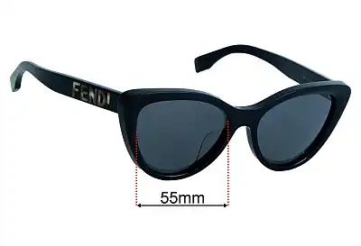 Fendi FE 40087U Replacement Lenses 55mm wide 