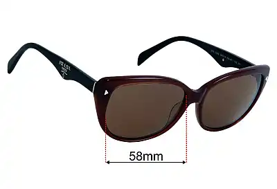 Prada SPR21NS Ersatzgläser 58mm wide 