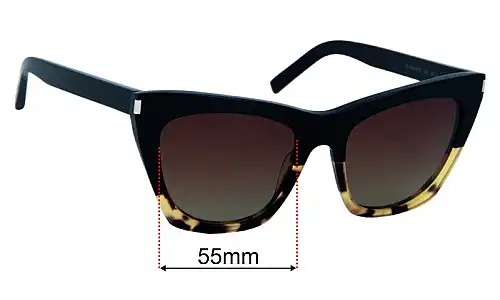 Saint Laurent  SL 214 Kate  Replacement Lenses 55mm wide 