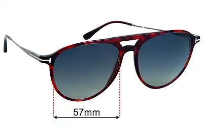 Tom Ford Carlo-02 TF587 Replacement Lenses 57mm wide 