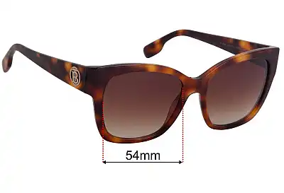 Burberry B 4345 Replacement Lenses 54mm wide 