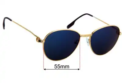 Cartier Louis Sapphire Replacement Lenses 55mm wide 