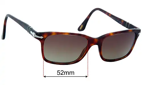 Persol 3030-V Lentes de Repuesto 52mm wide 