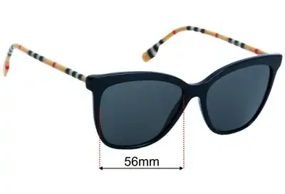 Burberry B 4308 Clare Replacement Lenses 56mm wide 
