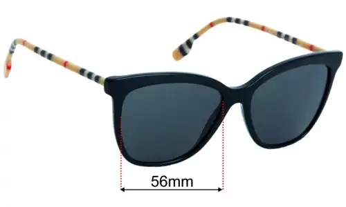 Burberry B 4308 Clare Replacement Lenses 56mm wide 