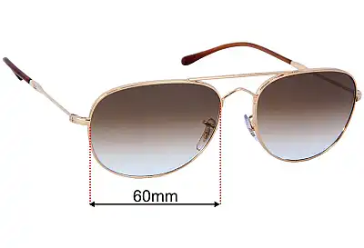 Ray-Ban RB3735 Bain Bridge Replacement Lenses 60mm wide 