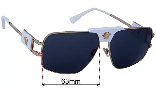Versace MOD 2251 Lentilles de Remplacement 63mm wide 