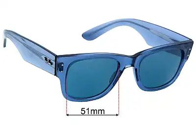 Ray-Ban RB0840-S Mega Wayfarer Replacement Lenses 51mm wide 