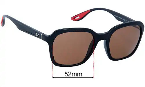 Ray-Ban RB4343-M Scuderia Ferrari Collection Replacement Lenses 52mm wide 
