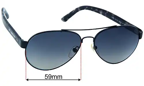 Sunglass Fix Replacement Lenses Burberry B 3086 - 59mm Wide 