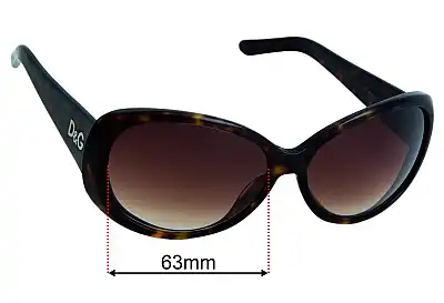 Dolce & Gabbana D&G3030 Replacement Lenses 63mm wide 