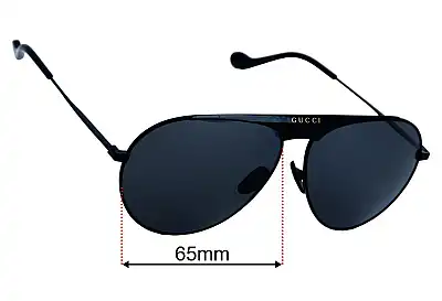 Gucci GG0908S Replacement Lenses 65mm wide 