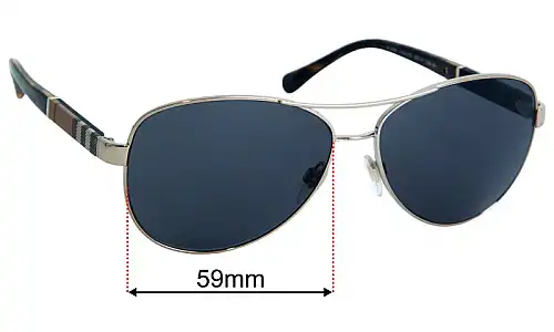 Burberry B 3080 Replacement Lenses 59mm wide 