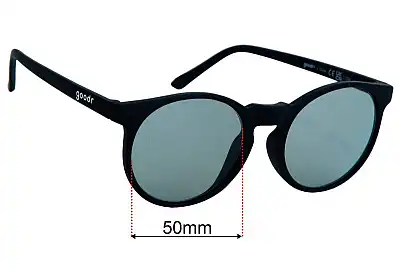Goodr It's Not Black It's Obsidian Verres de Remplacement 50mm wide 