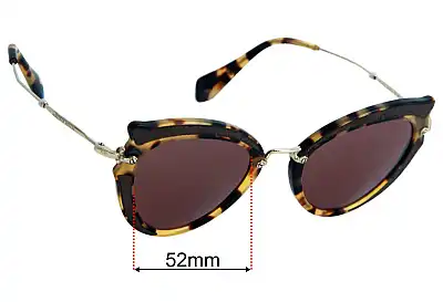 Miu Miu SMU05S Lentes de Repuesto 52mm wide 