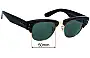 Sunglass Fix Replacement Lenses for Ray-Ban RB0316-S Mega Clubmaster - 50mm Wide 