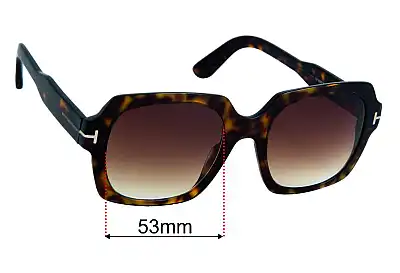 Tom Ford Autumn TF660 Replacement Lenses 53mm wide 