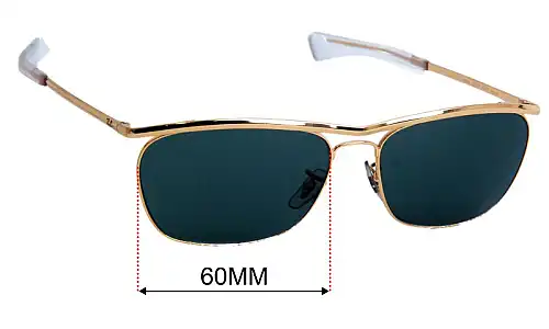 Ray-Ban RB3619 Olympian II Deluxe Replacement Lenses 60mm wide 
