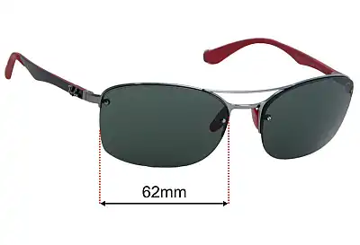 Ray-Ban RB3617-M Scuderia Ferrari Collection Replacement Lenses 62mm wide 