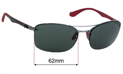 Ray-Ban RB3617-M Scuderia Ferrari Collection Replacement Lenses 62mm wide 