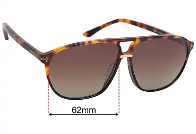 Tom Ford Bruce FT1026 Replacement Lenses 62mm wide 