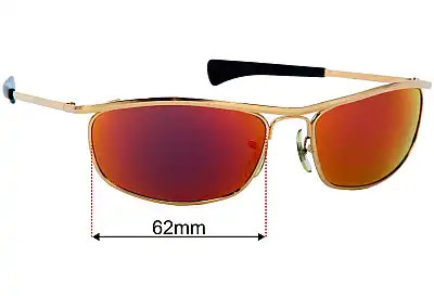 Ray-Ban B&L L0255 Olympian I Deluxe Replacement Lenses 62mm wide 