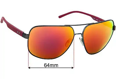 Armani Exchange AX 2030/S Ersatzgläser 64mm wide 