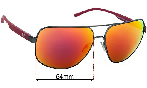 Armani Exchange AX 2030/S Replacement Lenses 64mm wide 