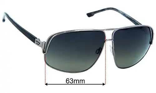 Diesel DL0065 Replacement Lenses 64mm wide 