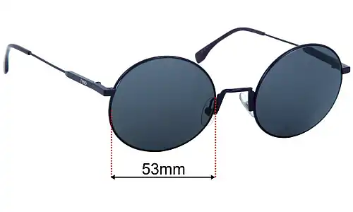 Sunglass Fix Replacement Lenses Fendi FF 0248/S - 53mm Wide 