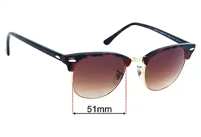 Ray-Ban RB3016 Clubmaster Ersatzlinsen 51mm wide 