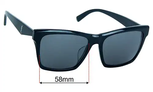 Saint Laurent  SL M104/F Replacement Lenses 58mm wide 