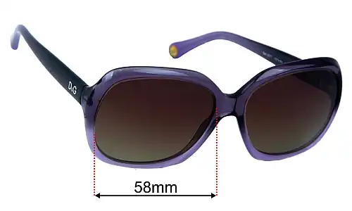 Dolce & Gabbana D&G3077 Replacement Lenses 58mm wide 