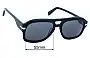 Sunglass Fix Replacement Lenses for G-Star Raw Fat Tacoma - 55mm Wide 