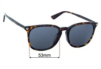 Gucci GG0154SA Replacement Lenses 53mm wide 