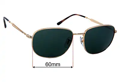 Ray-Ban RB3754 Replacement Lenses 60mm wide 